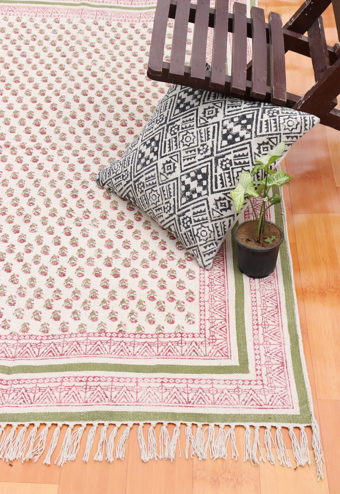 15 Foot Rug Runner | Floral Rug Runner | Rag Runner Rug | Block Printed ...