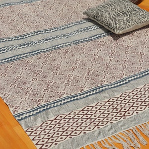 bedroom rugs, outdoor rug cotton rug, washable rug, kilim rug, block printed rug, geometric rug, handmade rugs, 5x8, 6x9, 8x10 feet rug