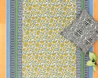 9x12 rug, Patio Rugs, Outdoor Cotton Rug, Handmade Rugs, Living Room Rug, Flower Rugs, Block Printed Dhurrie Rug