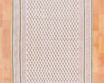 Handmade Cotton Rug | Block Printed Bohemian Dhurrie