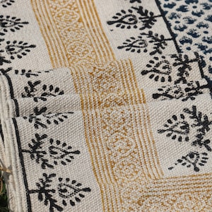 12 Feet Runner | Flower Vintage Runner Rug | 4x12 Feet Runner Rug | Outdoor Runner Rugs | Cotton Runner Rug | Block Printed rugs