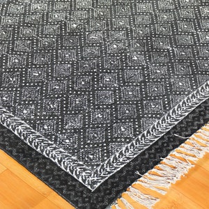 Kitchen Rug, Cotton Rug, Outdoor rug, living room rug, hand block printed rug, runner rug, 5x8 6x9 rug
