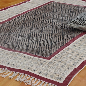 Dywan 6 x 9 stóp, dywanik zewnętrzny, dywan z nadrukiem blokowym, kuchnia Dhurrie, dywan Homedecor, dywanik do sypialni, dywanik do salonu