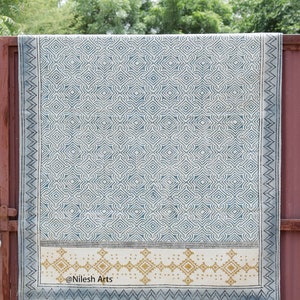 Arte de Pared Patchwork India 4x6 Hecha a Mano con Estampado a Mano con Bloques, Decoración Ecléctica para el Hogar