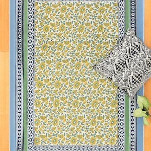 Cotton rug, Indian Rug, Outdoor rug, Indian Rug, Flower Rugs, Hand Block Printed Rug, indian rug, 6x9 Rug