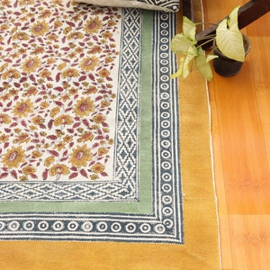 15 foot rug runner | Outdoor Rug | Bath Rug | 20' rug runner | Flower Rug | Dhurrie Runner Rug | Rug Runner | Cotton Runner |
