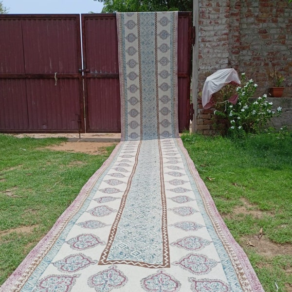 3x20, 4x20 Runner Rugs | Cotton kitchen Rugs | Stair Runner Rug | Block Printed Dhurrie Rugs | Indian Runner Rug