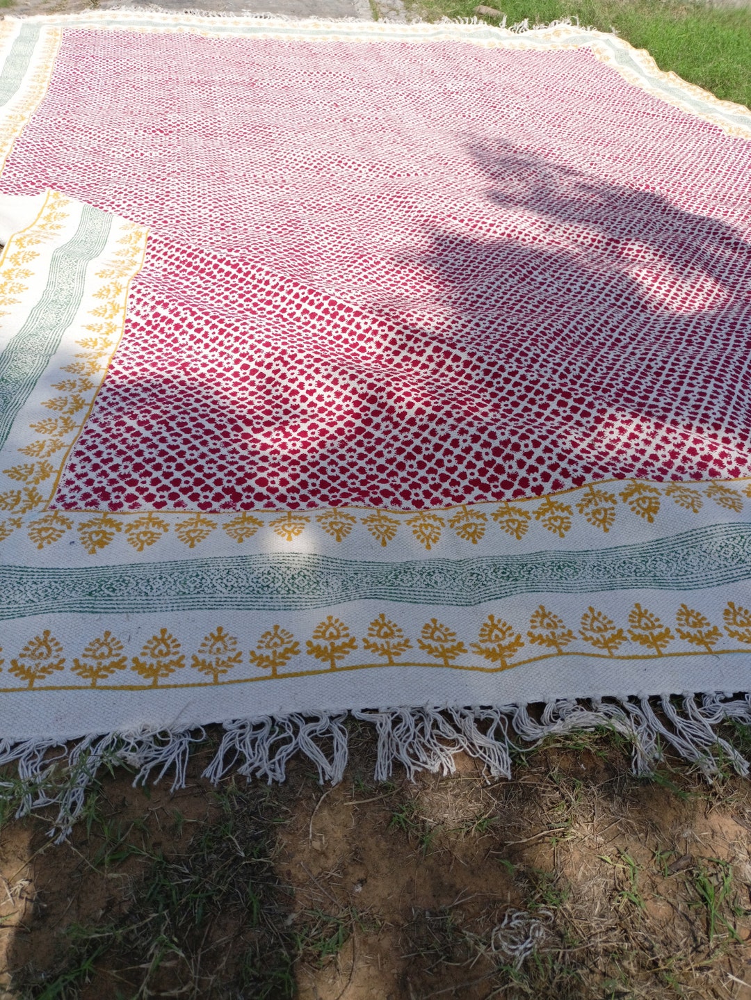 Extra Large Rug, 9x12 Feet Rug, Block Printed Rug, Indoor Rug, Big Rug