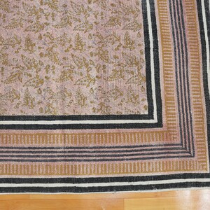Handmade Cotton Dhurrie Block Printed Area Rug Living Room Carpet Washable Floor 9x12 Rug