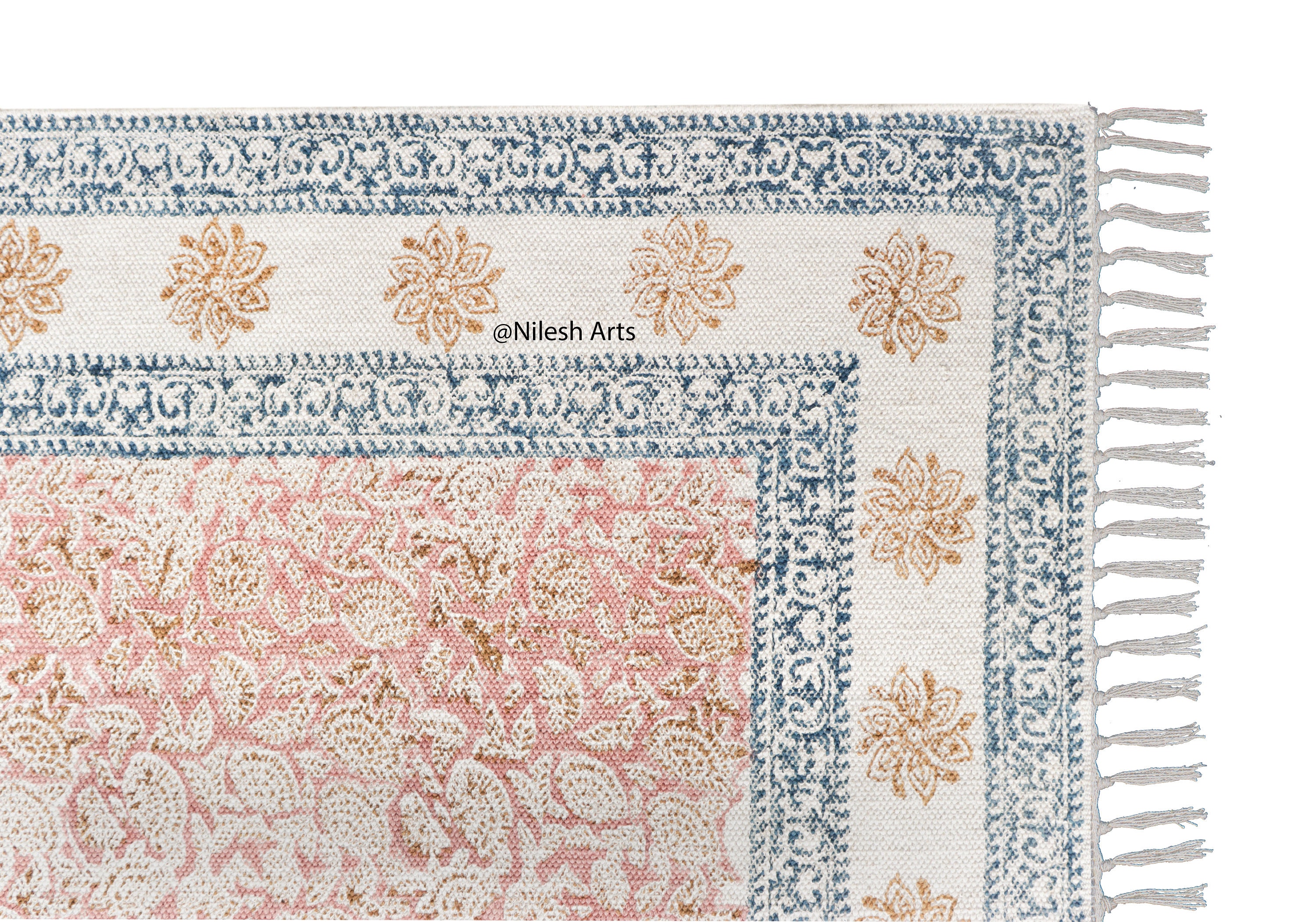 2x3 ft Area Rug Kilim Rugs Boho Rug Block Printed Dhurrie Etsy