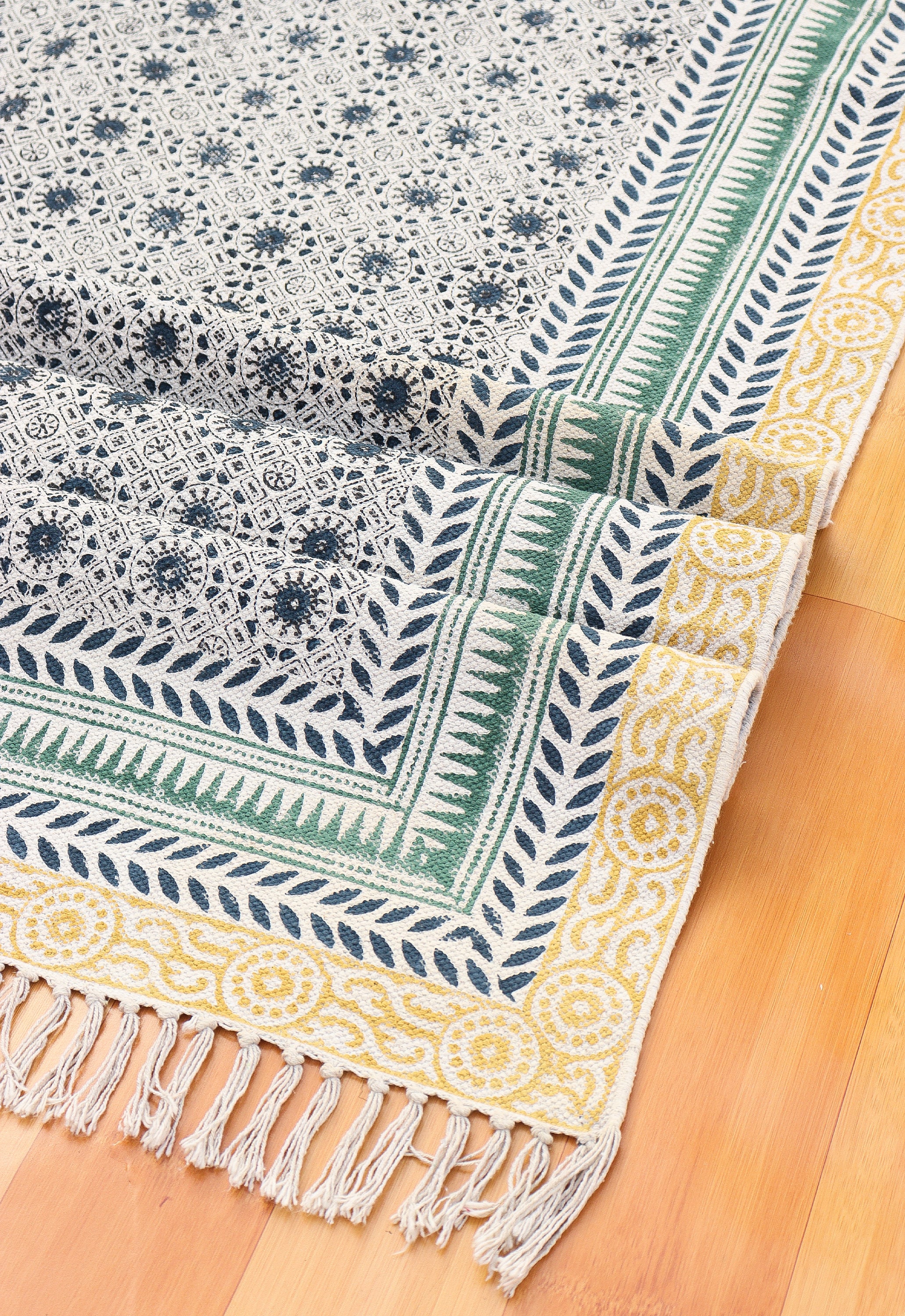 Block Patterned Rugs Handmade Block Printed Cotton Rug, Geometric Design, 5x8, 8x10 - Etsy
