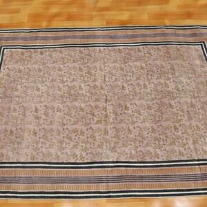 Handmade Cotton Dhurrie Block Printed Area Rug Living Room Carpet Washable Floor 9x12 Rug