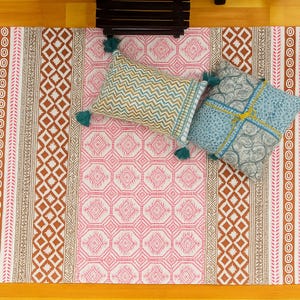 5x8 ft rug, Handmade Cotton Rug, 5x8 Area Rug, geometric rug, homedecor rug, Neutral Home Decor, Bedroom Cotton Rug, 5x8 feet rug