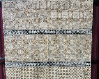 Cotton Block Print Rug Reading Nook Meditation Space