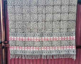 Vintage Indian Hand Woven Cotton Washable Block Printed Carpet for Bathroom