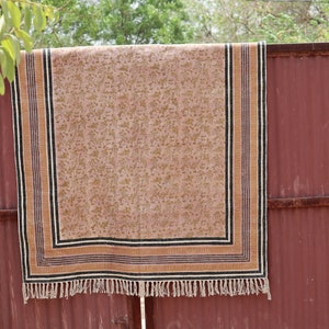 Handmade Cotton Dhurrie Block Printed Area Rug Living Room Carpet Washable Floor 9x12 Rug