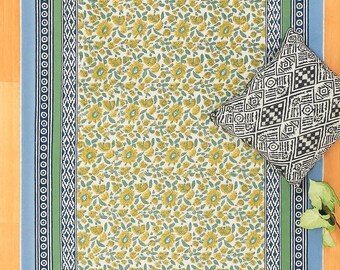 4x6 feet rug, Vintage Floral Rugs, Handmade Rug, Cotton Rug,  Block Printed Dhurrie Rug, Prayer Rug, Patio Rug, Kids Room Rug
