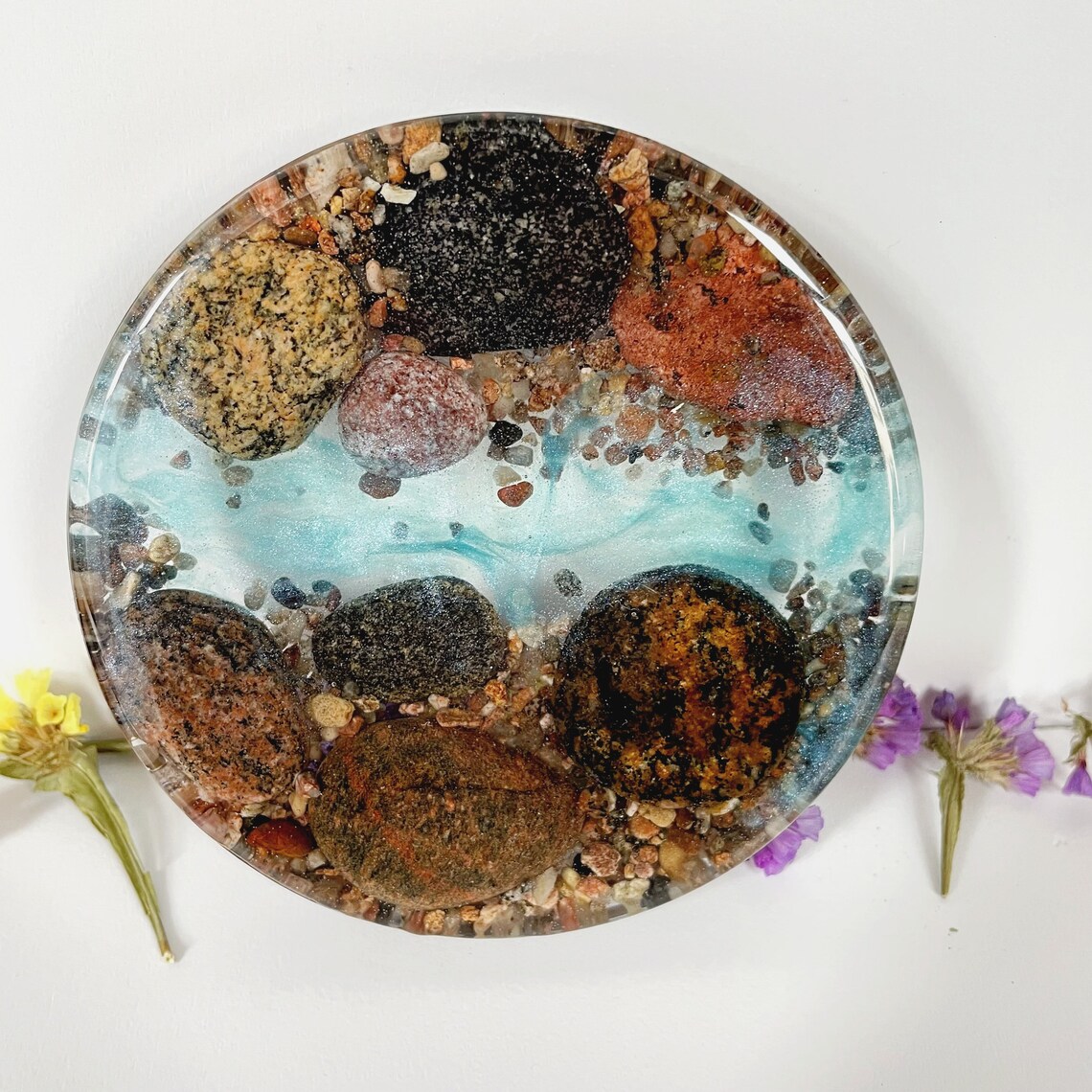 Epoxy River Coasters Epoxy Art Resin Coasters Pebble Beach Etsy