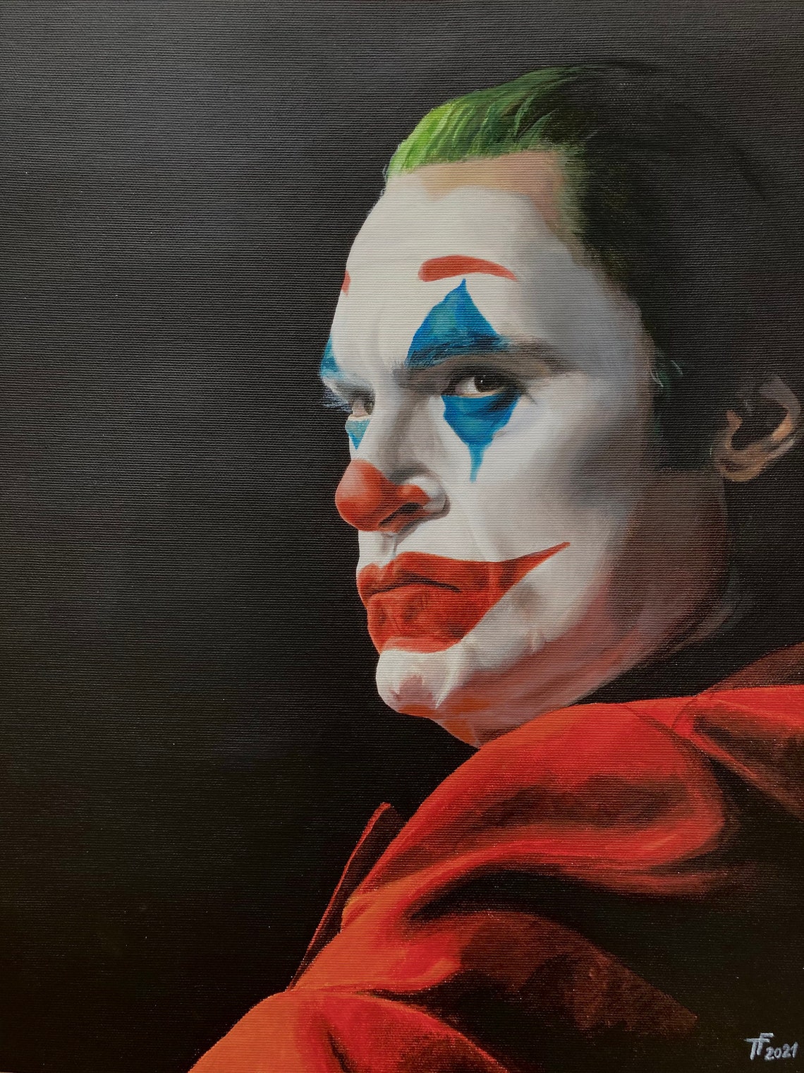 Joker Handmade original realistic painting Canvas board Etsy
