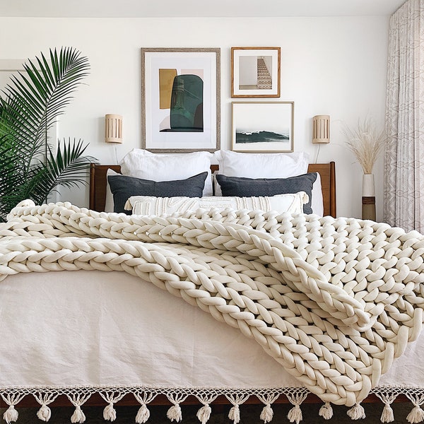 Pattern / Tutorial. Ohhio Arm Knitted Blanket. Six Sizes. Illustrated Step-by-Step Instructions + Video