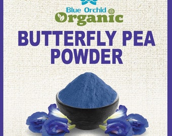 Organic Dried Butterfly Pea Flower Powder Blue Matcha Tea Clitoria Ternatea Natural Food Coloring 4 oz. (113g)