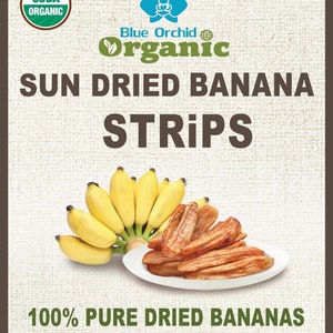 Organic Sun Dried Banana Strips - Soft and Chewy Thai Fruit Snacks - Unsulfered - No Sugar Added - No Preservatives 12.6 oz.