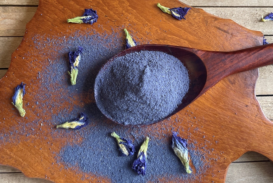 Organic Dried Butterfly Pea Flower Powder Blue Matcha Tea Etsy