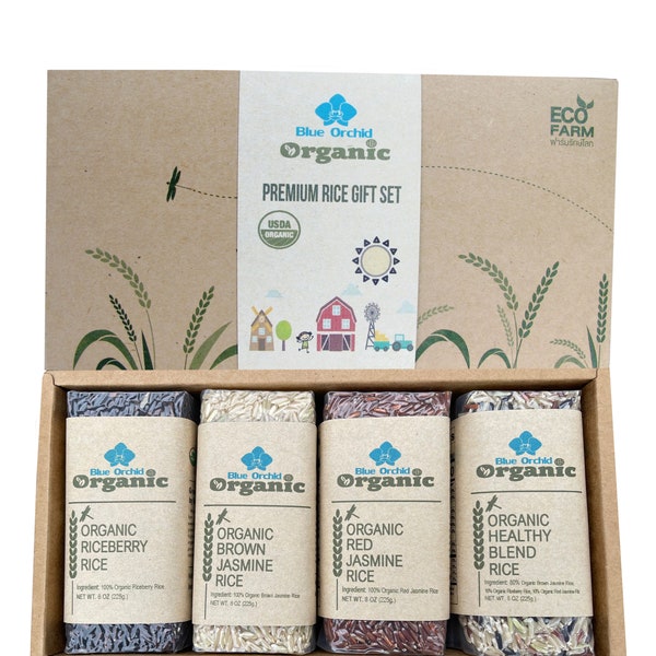 Organic Thai Jasmine Rice Gift Set Healthy Natural Superfood 2 LB