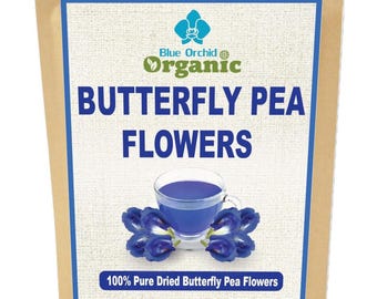 Organic Butterfly Pea Flower Blue Herbal Tea - Loose Leaf Clitoria Ternatea - Natural Food Coloring - Caffeine Free 1.75 OZ (50g)