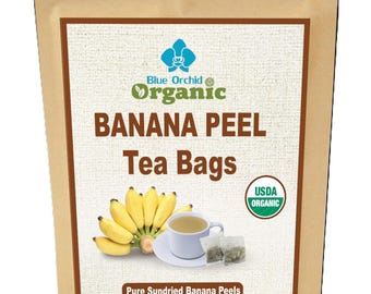 Organic Banana Peel Tea Bags for Sleep 40 Natural Corn Fiber Sachets