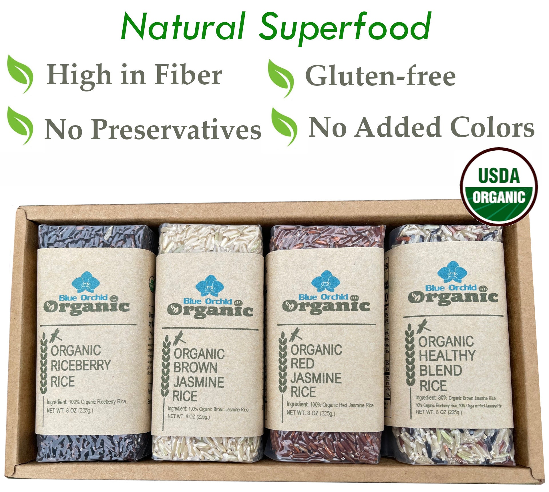 Organic Thai Jasmine Rice Gift Set Healthy Natural Superfood 2 LB - Etsy