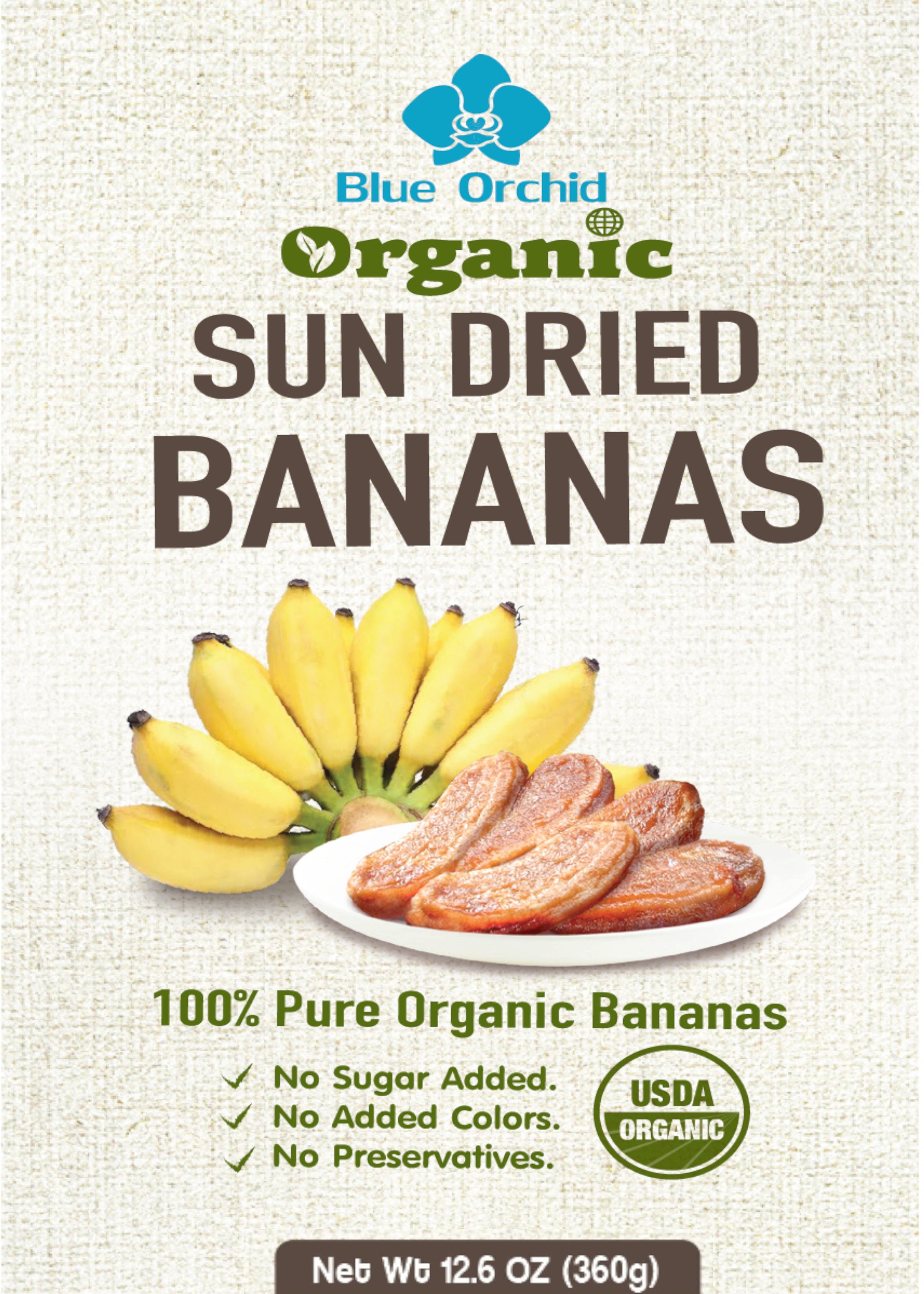 Organic Sun Dried Bananas Soft and Chewy Thai Fruit Snacks Unsulfered No  Sugar Added No Preservatives 12.6 Oz. 