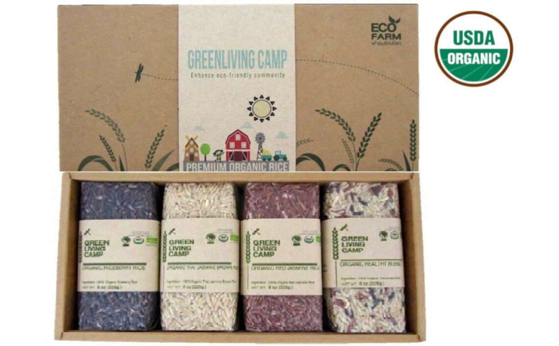 Organic Thai Jasmine Rice Gift Set USDA Certified Healthy Etsy