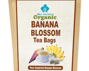 Té orgánico de flor de plátano: bebida herbal sin cafeína (40 bolsitas de té)