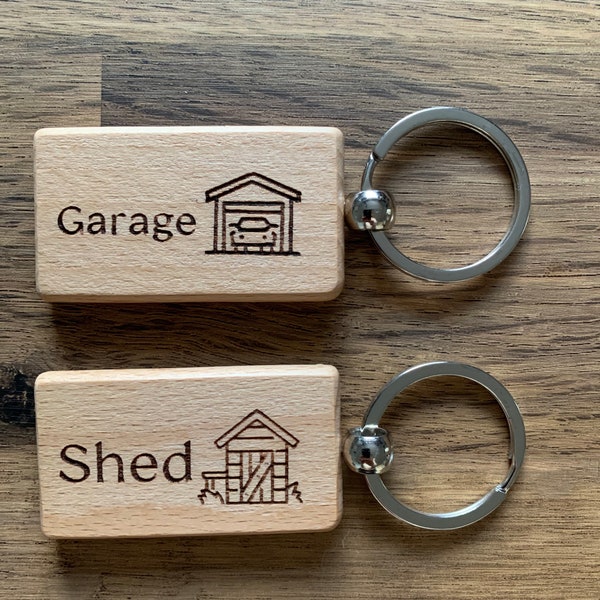 Key chain | Key ring | key fob. Laser engraved oak wood. Custom design