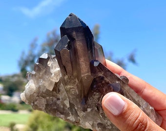 Grade A+ smoky quartz cluster - Powerful grounding crystal - Smoky quartz point crystals - Healing crystals