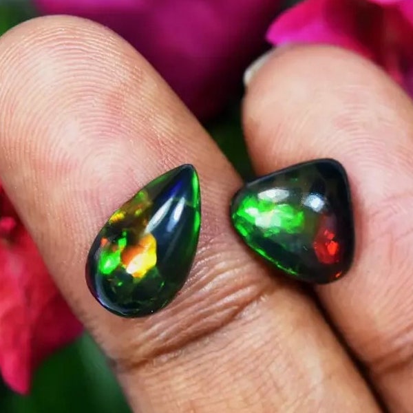 AAA+++ Top Quality Natural Ethiopian Black Opal Cabochon Lot Welo Opal Making Jewelry Earth Mined Hand Selected ~ Handcrafted!