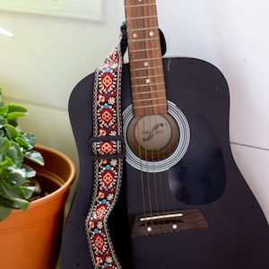 Adjustable Woven Guitar Strap Retro Style / Electric Guitar Strap / Electric Guitar Strap / Guitar Player Gift / Bass Guitar Strap