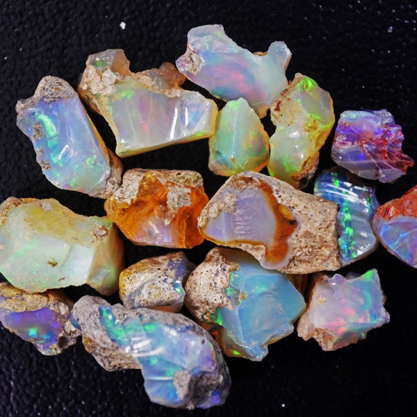 Surowe kryształy OPAL o jakości AAA - klasa A, małe - luzem surowy opal, szorstka partia opalu, opal Welo, etiopski 100% naturalny