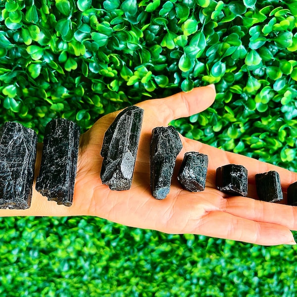 A Grade Black Tourmaline Log - Premium Raw Black Tourmaline Crystals- Protection crystals - Healing stones - Choose Size