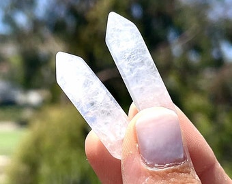 Clear Quartz Double Terminated Carved Point - Natural Clear Quartz Crystal Points - Healing crystals - Healing stones