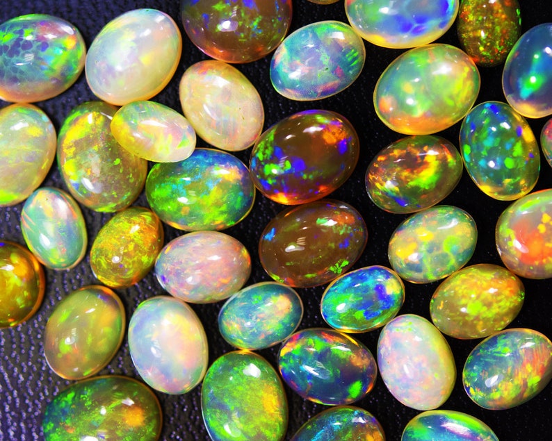 AAA Top Quality Natural Ethiopian Opal Cabochon Lot Welo Opal Making Jewelry Earth Mined Hand Selected Handcrafted image 2