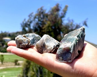 Raw Moss Agate Stone - Premium 'A' Grade crystals - Raw Moss Agate Crystal - Grounding stones - Healing crystals - Healing stones