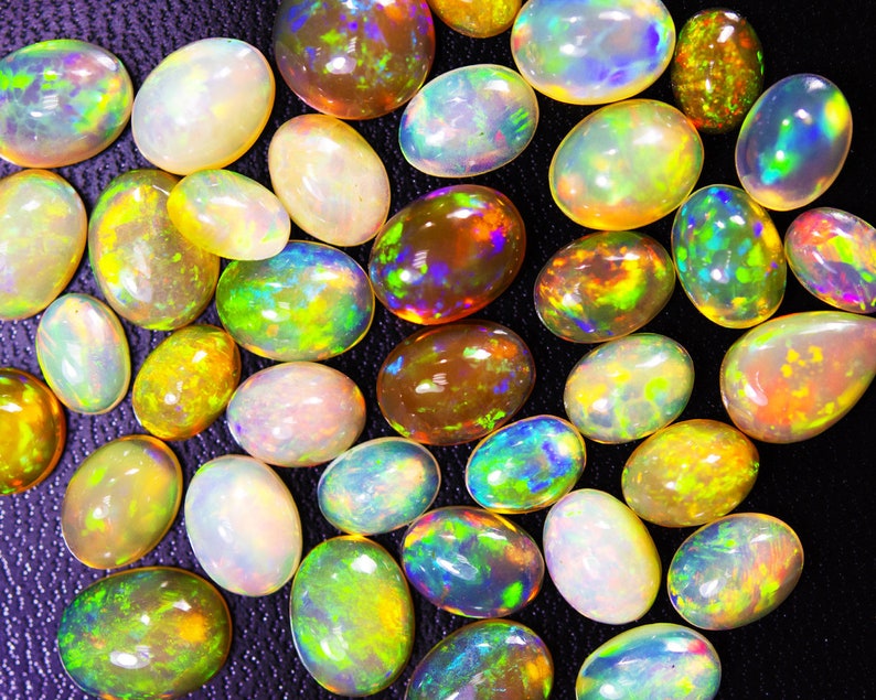 AAA Top Quality Natural Ethiopian Opal Cabochon Lot Welo Opal Making Jewelry Earth Mined Hand Selected Handcrafted image 6