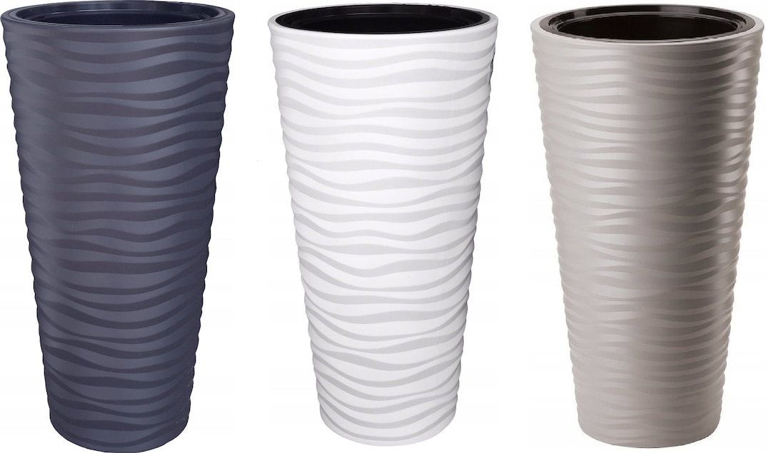 Round Tall Plant Pot Elegant Large Flower Indoor Outdoor Garden