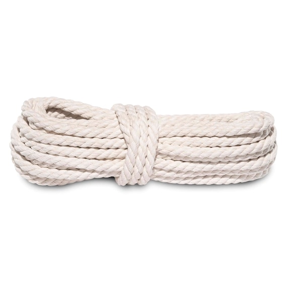 Cotton Rope Sash Cord White Twine Washing Clothes Natural 3 Strand