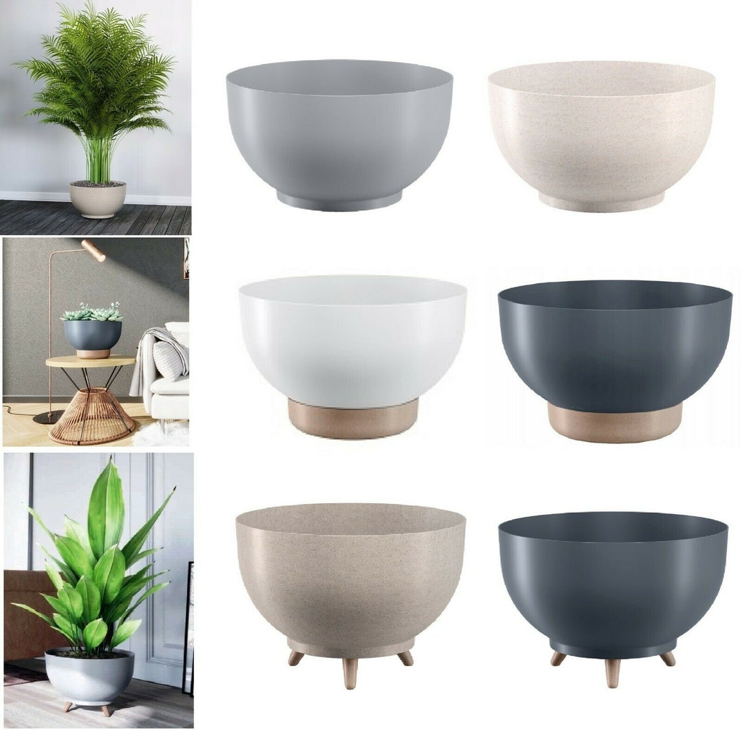 Bowl Planter Plant Pot Legs Oval Flower Modern Decorative Saucer Indoor