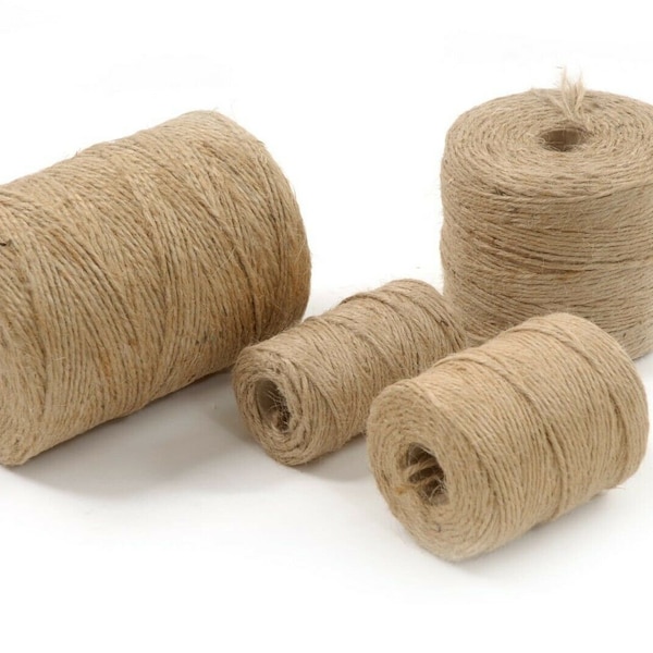 Craft Jute Shabby String 12m-1000M Mètre Naturel Brun Tige de ficelle rustique 3ply