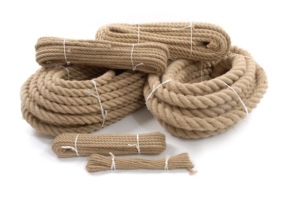 100% Natural Jute Hessian Rope Cord Braided Twisted Boating Sash Garden Decking 