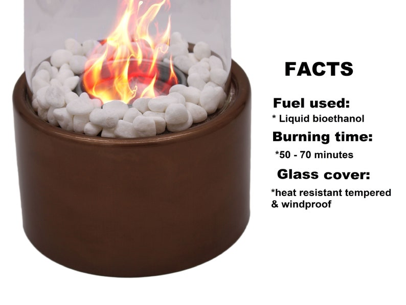 Bioethanol Tabletop Fireplace Bio Ethanol Table Top Fire Round Etsy UK